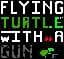 Flying turtle with a gun