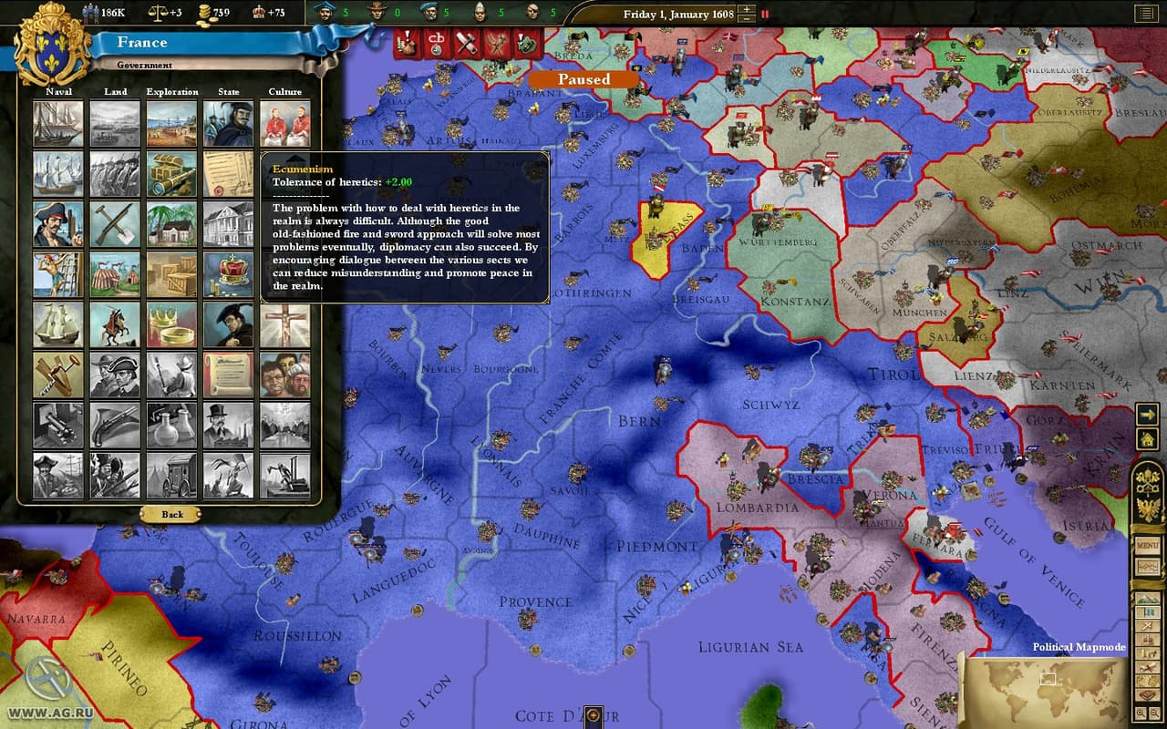 Europa Universalis III: In Nomine screenshot 6