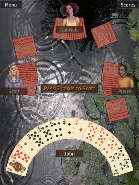 Hearts 2 Lite by GrassGames for iPad screenshot 2