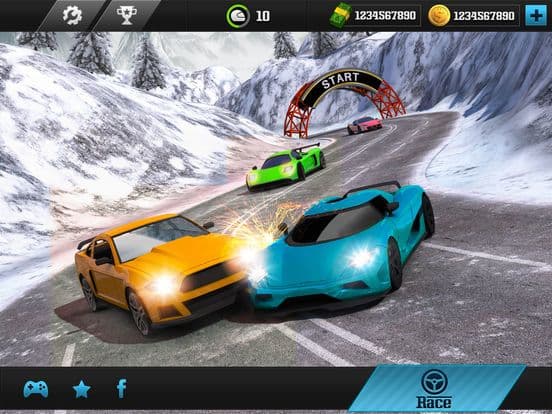 Fast Racing Car Simulator 3D - Winter Race 2017 screenshot 2
