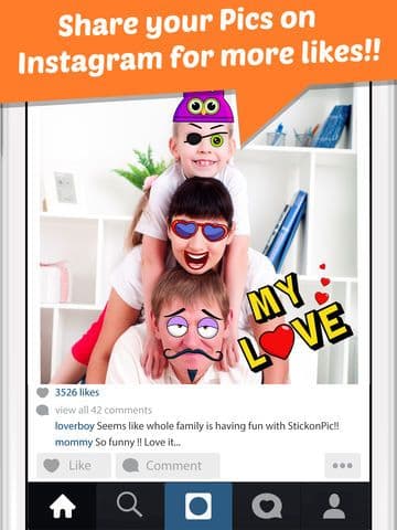 StickonPic Photo booth: Fun sticker app editor and props for adults
