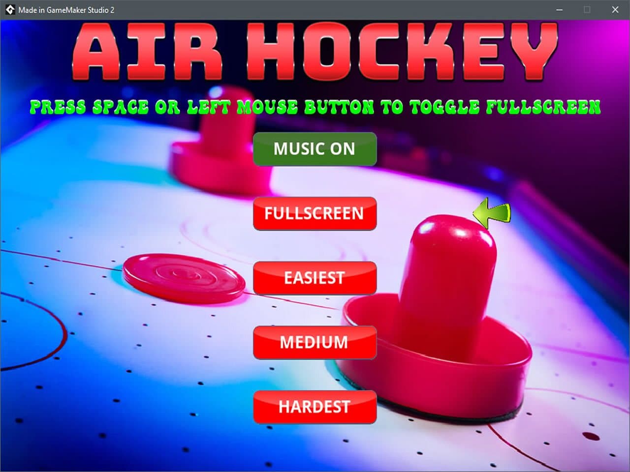 Air Hockey - Accessible Game - Simple Control System