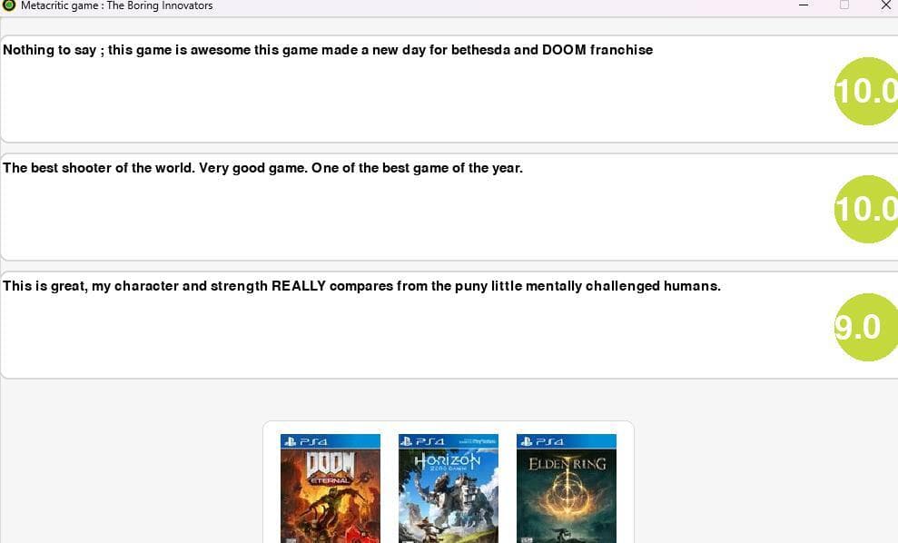 Metacritic guesser