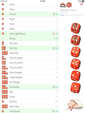Maxi-Yatzy screenshot 3
