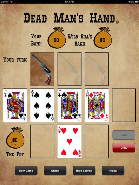 Dead Mans Hand - Wild West Poker Game screenshot 2