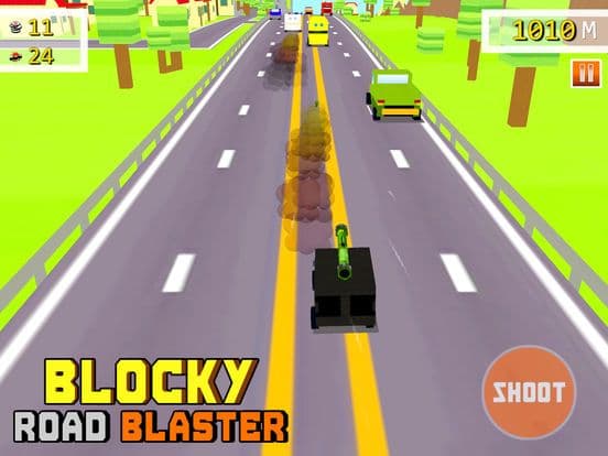 Blocky Road Blaster - 3D ( Fun Race & Shoot Game ) screenshot 3