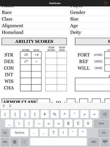 Real Sheet: Pathfinder + Dice Table screenshot 4