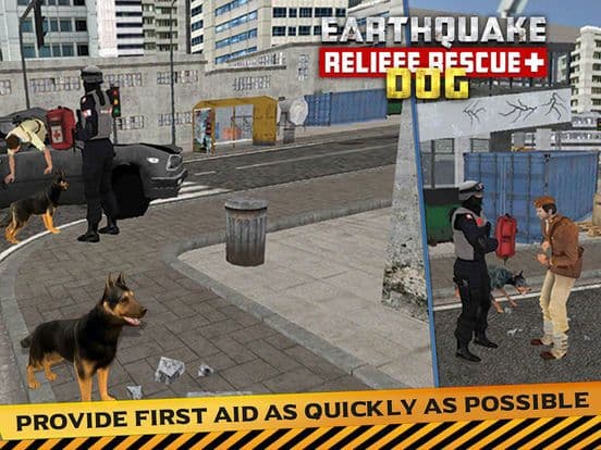 Earthquake Relief & Rescue Simulator: Play the rescue sniffer dog to Help earthquake victims. screenshot 2