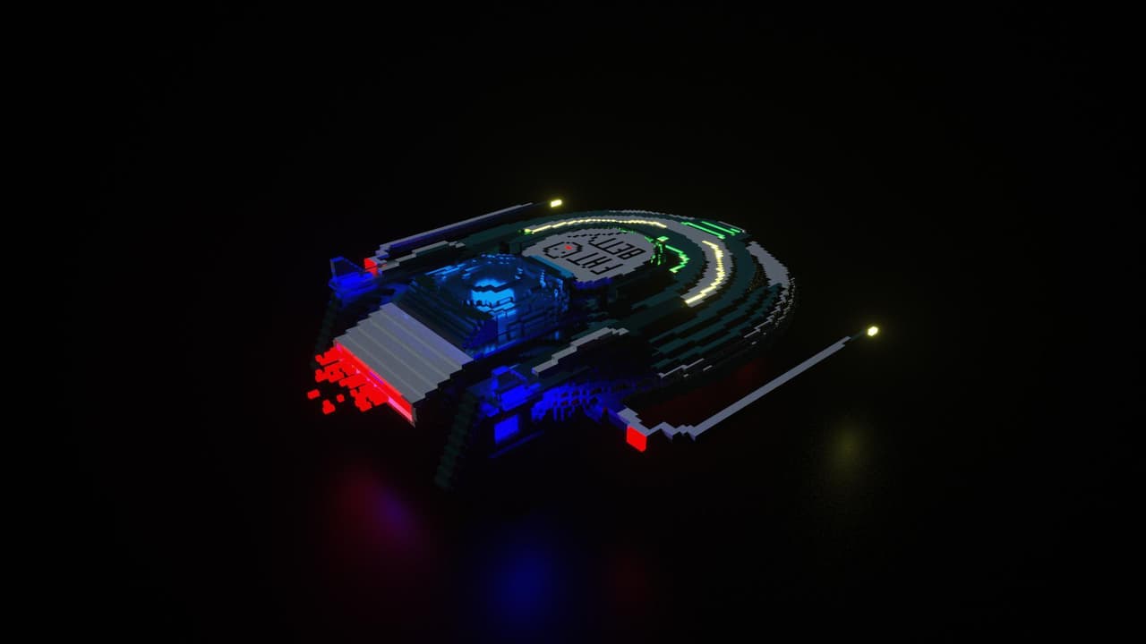 3D spaceship voxel model
