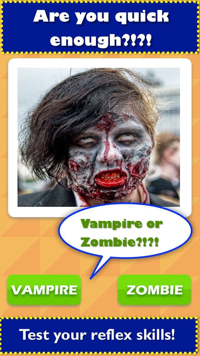TicToc Pic: Zombie or Vampire Reflex Test Game screenshot 2
