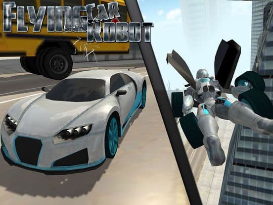 Flying Car Robot Flight Drive Simulator Game 2017 screenshot 3