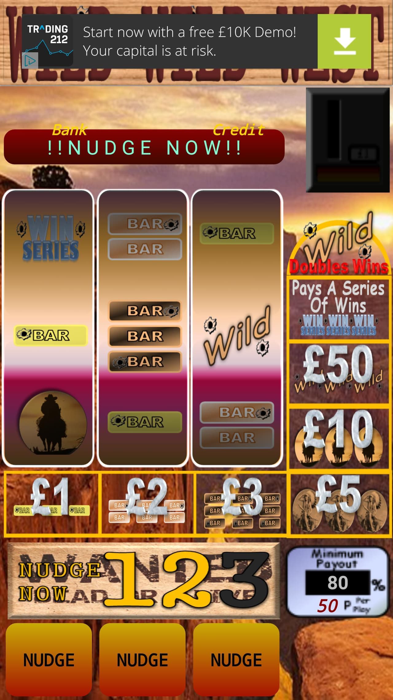 WILD WILD West Fruit Machine screenshot 4