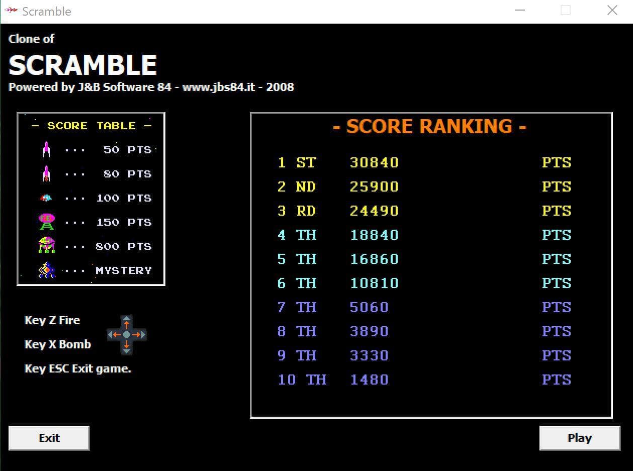 SCRAMBLE (itch) (J&B Software 84) screenshot 2
