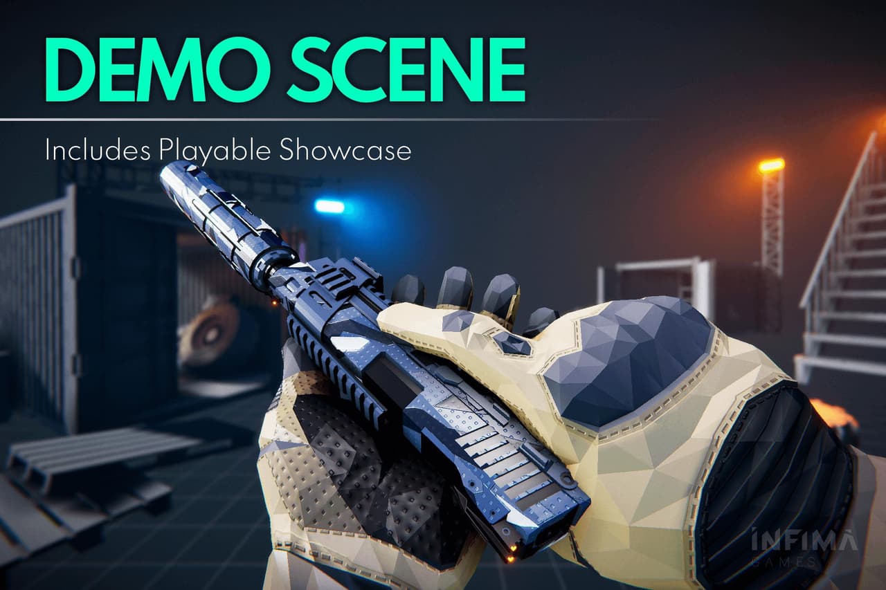 (Demo Unity) Low Poly Animated - Modern Guns Pack Showcase screenshot 4