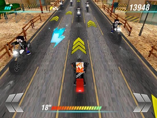 Cube Motorcycle City Roads: Free Block Racing Games Edition screenshot 5