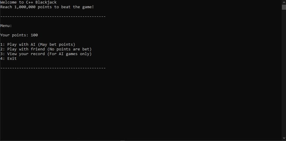 Blackjack Console C++ Game