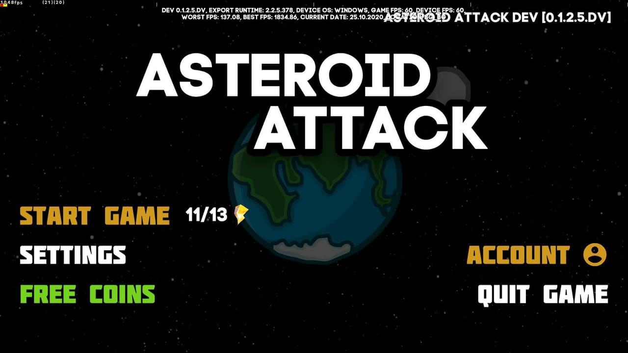Asteroid Attack (Veselie Studios) screenshot 4