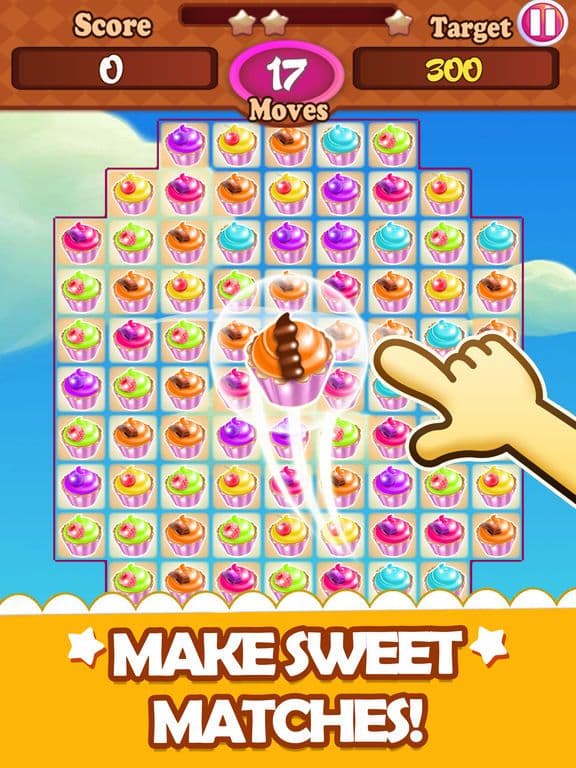Cup-cake Mania Sweet candy Match 3 Maker Pop Game screenshot 3