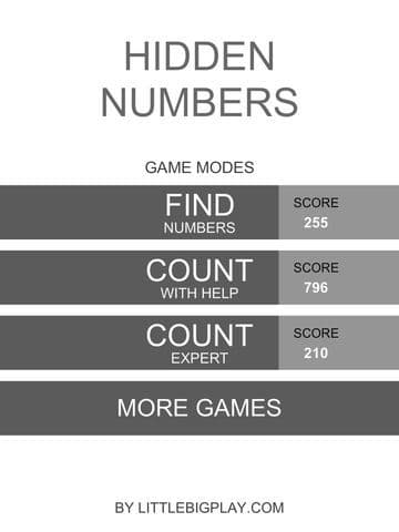 Hidden Numbers - Best Free Counting And Searching Numbers Puzzle & Math Game
