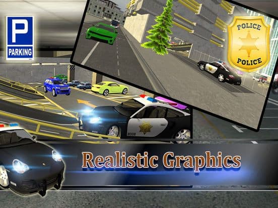 Modern Police Car Parking 3d: free simulation gam