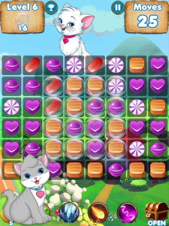 Kitty Crush - puzzle games with cats and candy screenshot 5