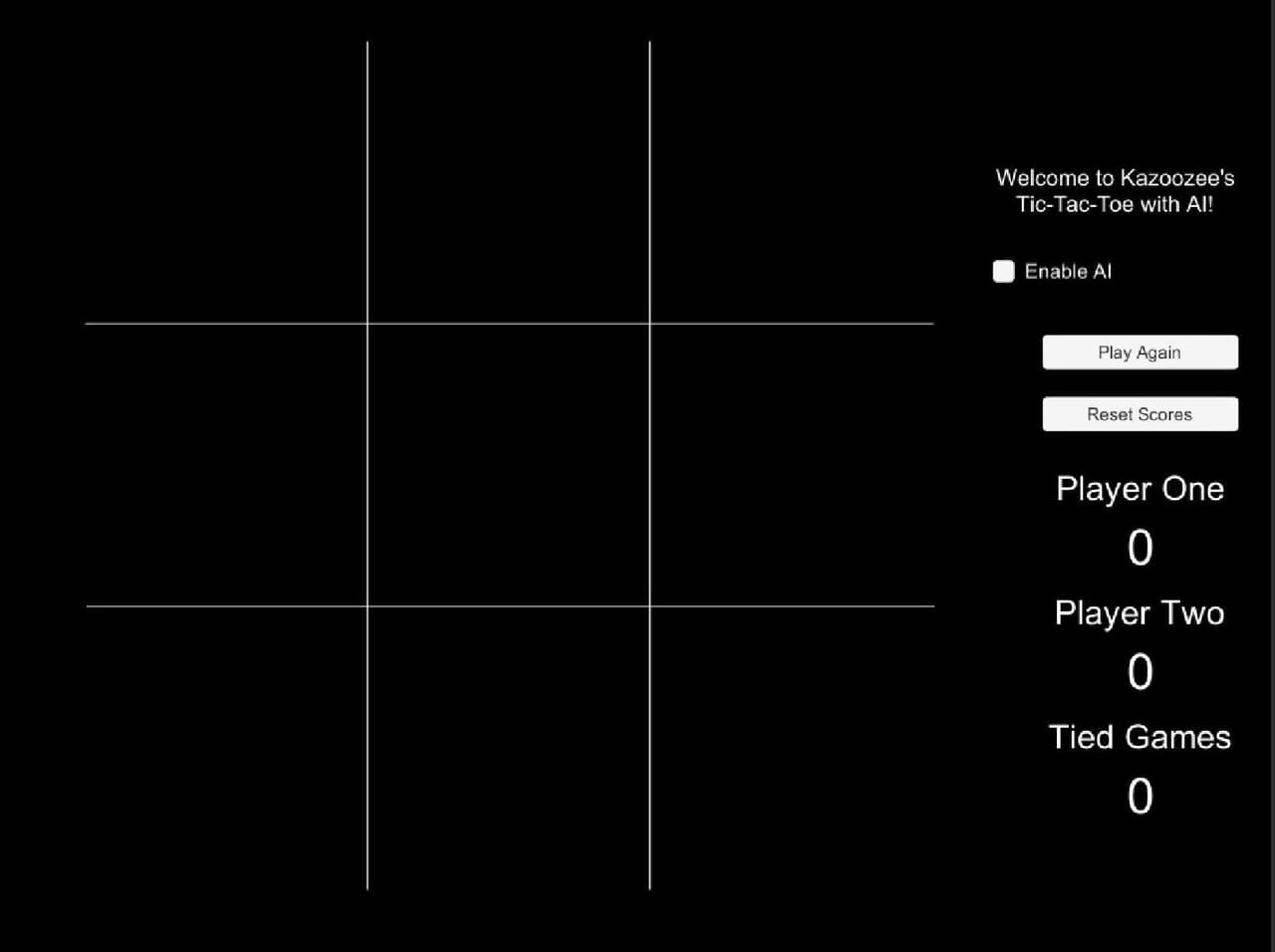 Tic Tac Toe Enemy AI