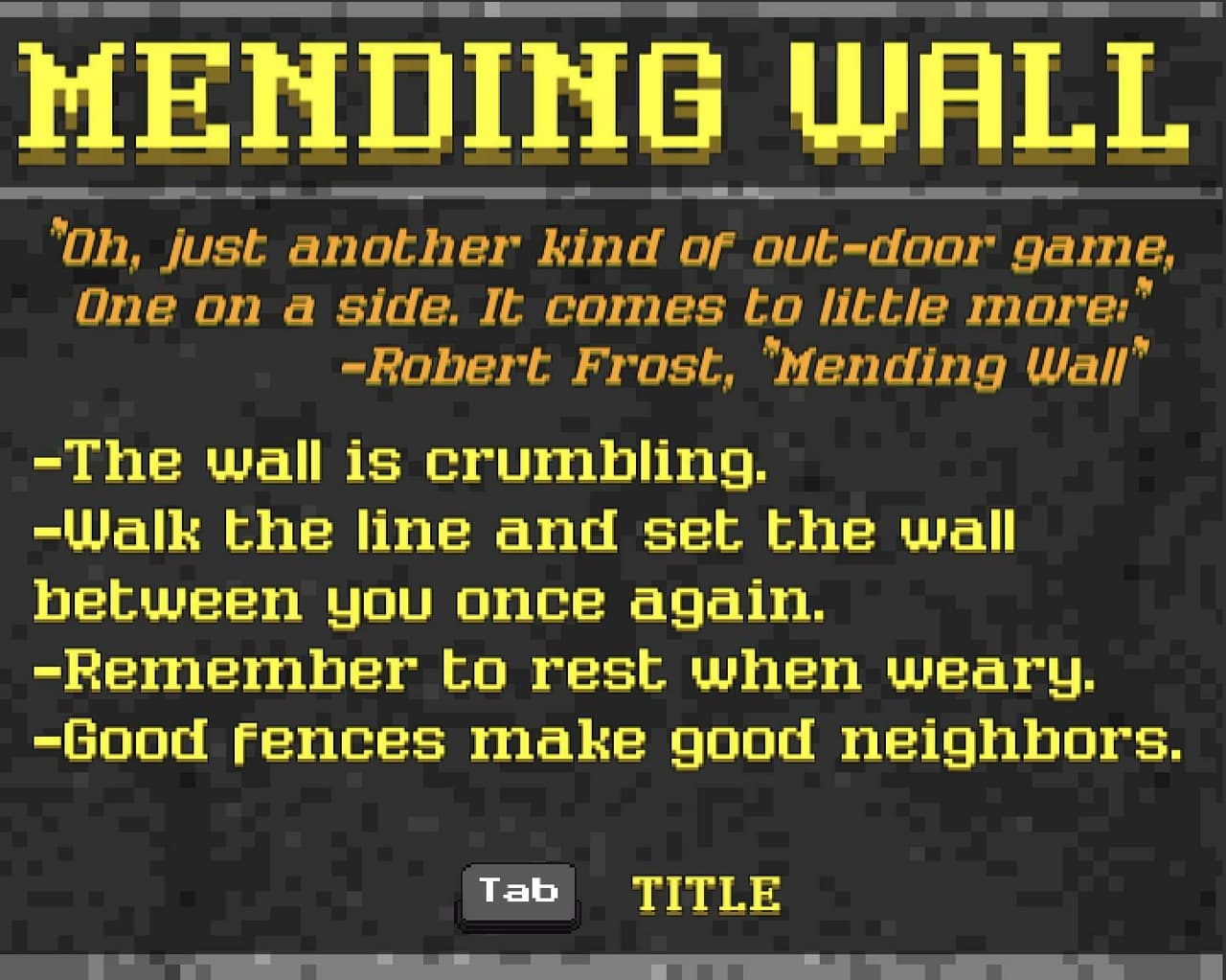 Mending Wall screenshot 2