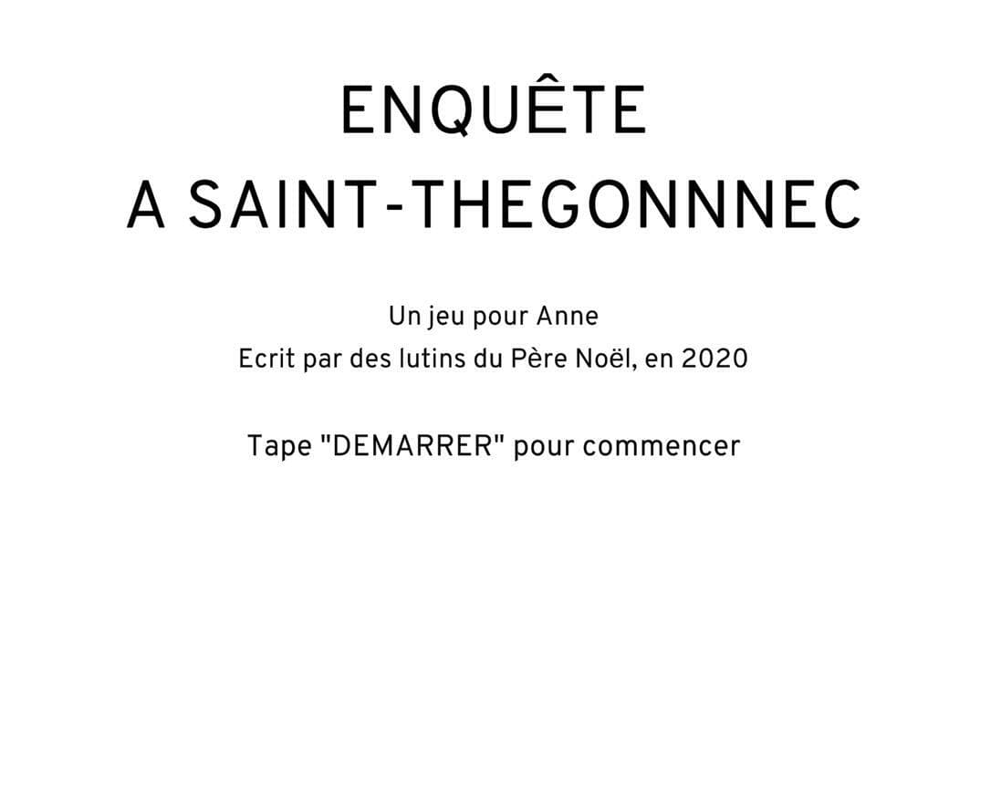 Enquête a Saint-Thegonnec