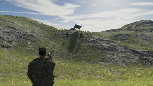 Generic knight from asset store falls through generic mountain from asset store screenshot 2