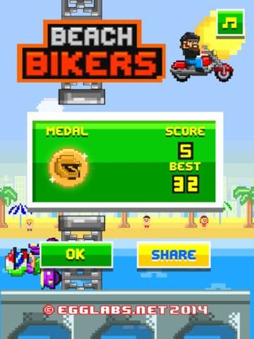 Beach Bikers - Free Retro 8-bit Pixel Motorcycle Games