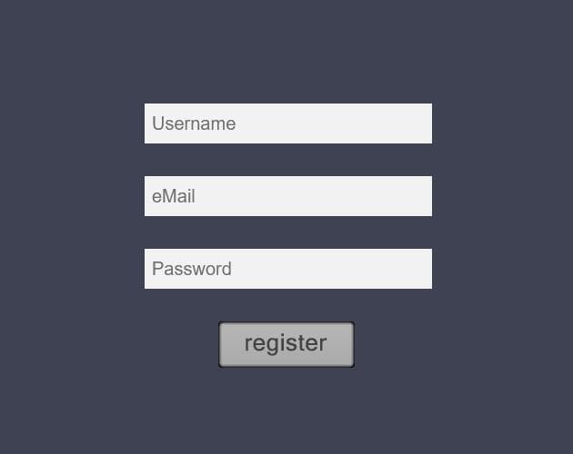 GD register and login example screenshot 2
