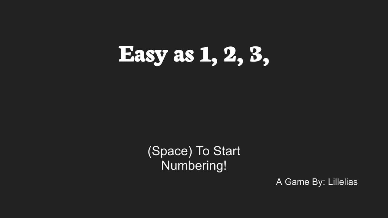 Easy as 1, 2, 3,