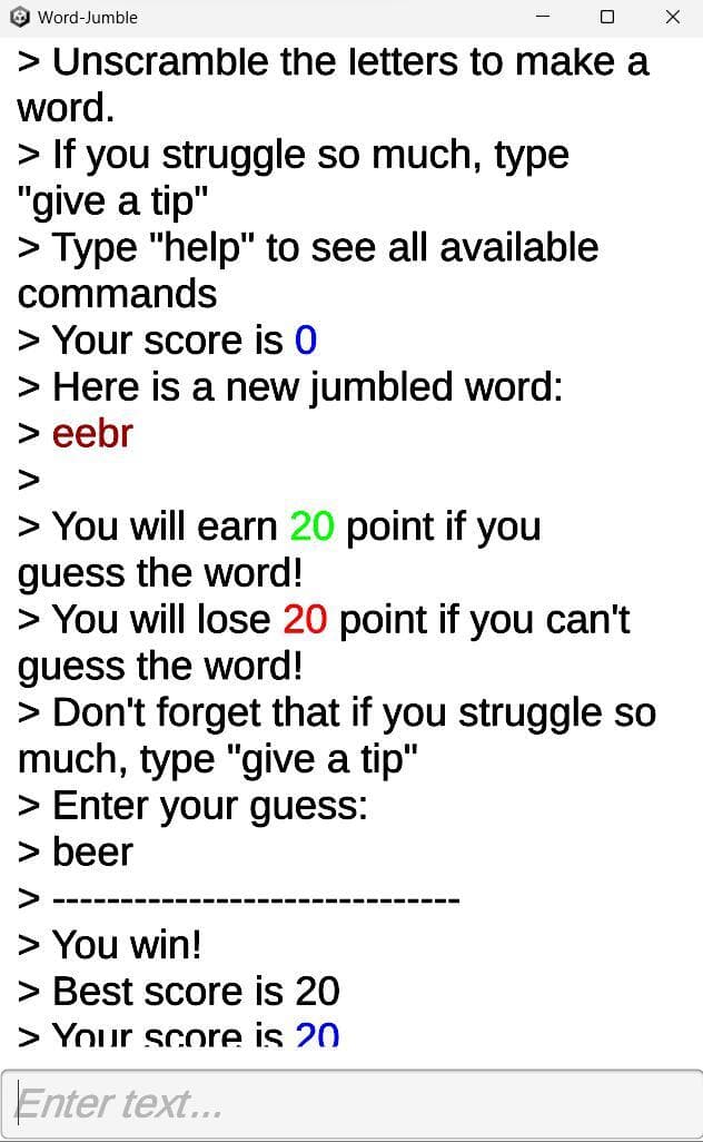 Word Jumble (fivzon5) screenshot 2