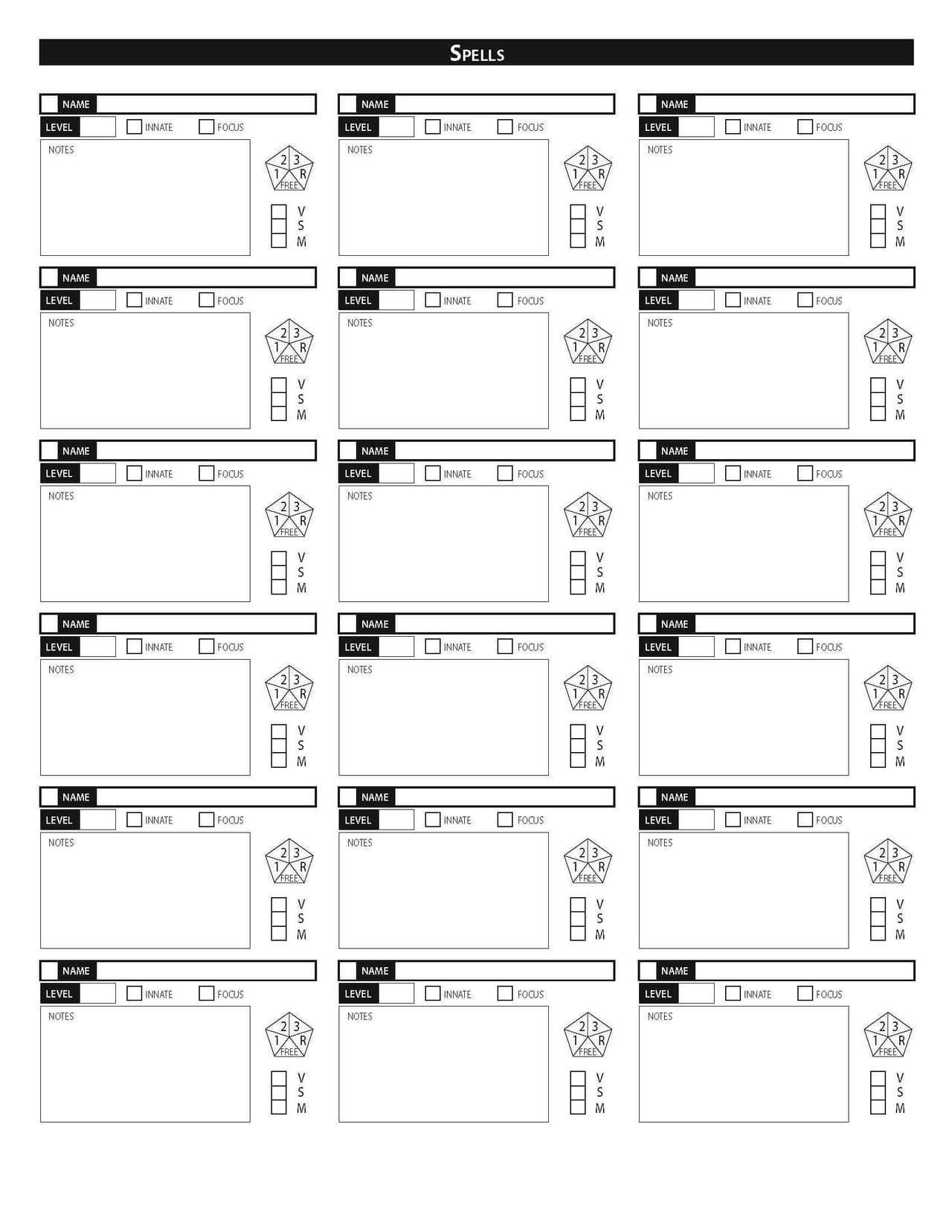 Pathfinder 2nd Edition character sheet (5 pages FORM FILLABLE INCLUDED) screenshot 5