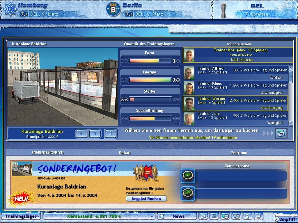 Ice Hockey Club Manager 2005 screenshot 2