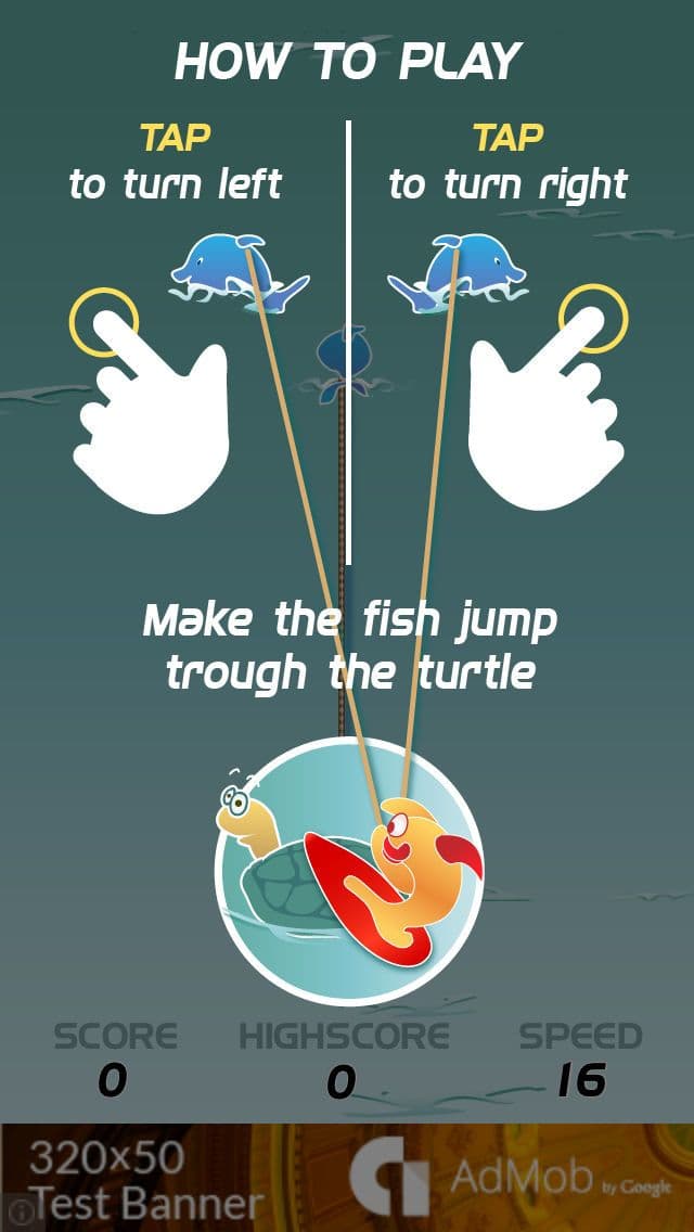 Stunt Fish - Make your goldfish jump through as much turtles as you can to get more points screenshot 4