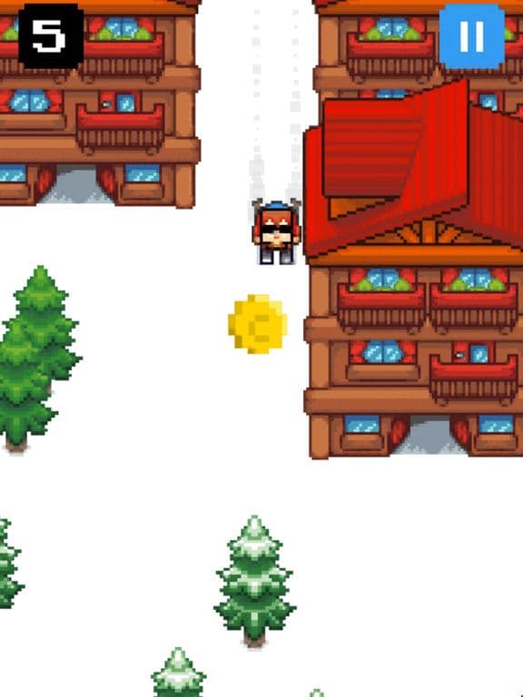 Christmas Triple Skiing - Run Run Pixcel 2D screenshot 2