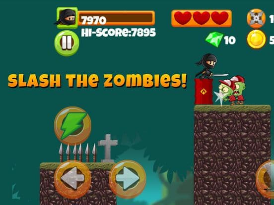 Ninja Kid vs Zombies - 8 Bit Retro Game screenshot 2
