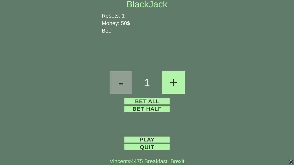 Simple Blackjack (DinoVincent) screenshot 2