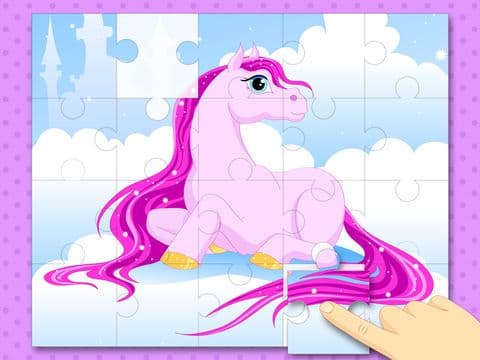 Cute Ponies & Unicorns Jigsaw Puzzles: free logic game for toddlers, preschool kids and little girls screenshot 5