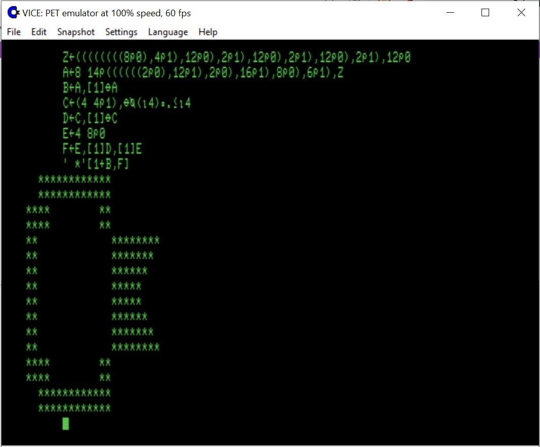 C64 Birthday logo jam in SuperPET APL