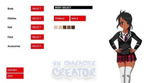 VN Character Creator app screenshot 2