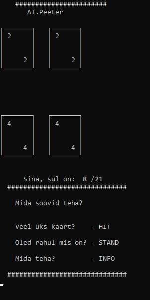 Blackjack ASCII like screenshot 3