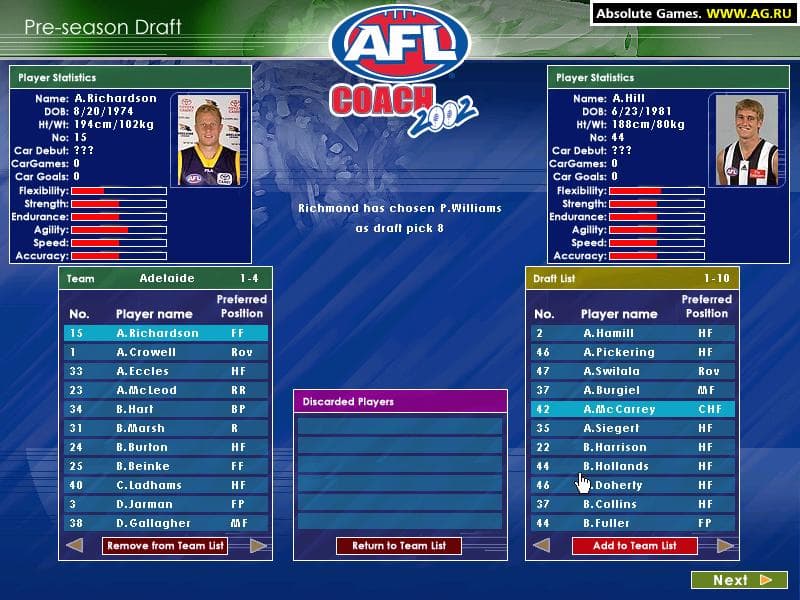 Kevin Sheedys AFL Coach 2002 screenshot 4