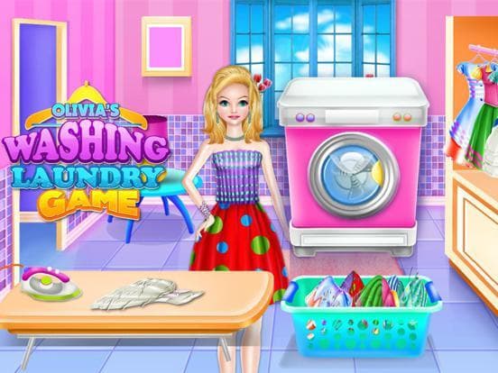 Olivias washing laundry game screenshot 2