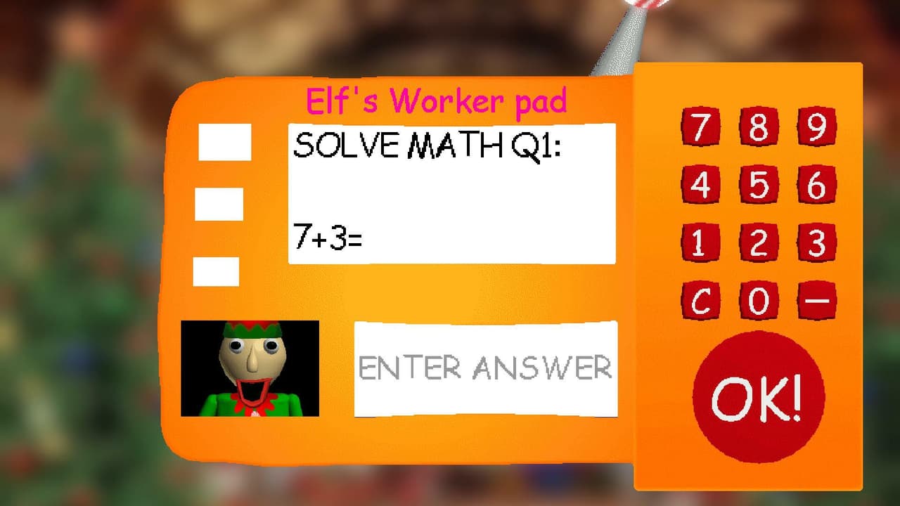 Elf Baldis Basics in Christmas and presents screenshot 2
