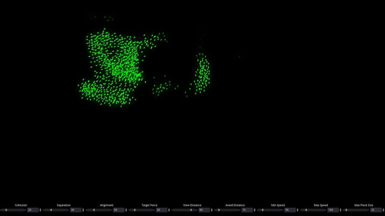 Boids in Godot screenshot 3