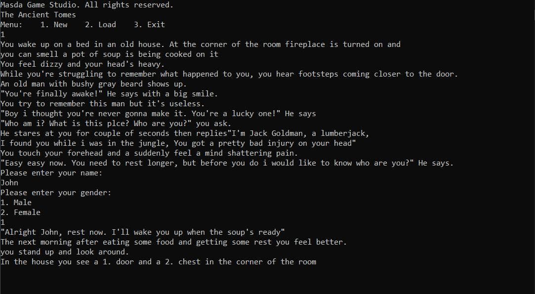 The Ancient Tomes(Text Based Version)