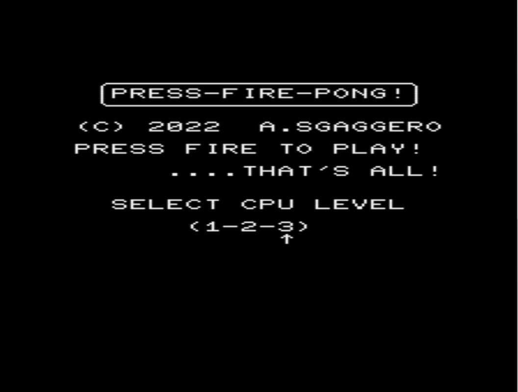 Press-Fire-Pong! - VIC 20 - by Alberto Sgaggero