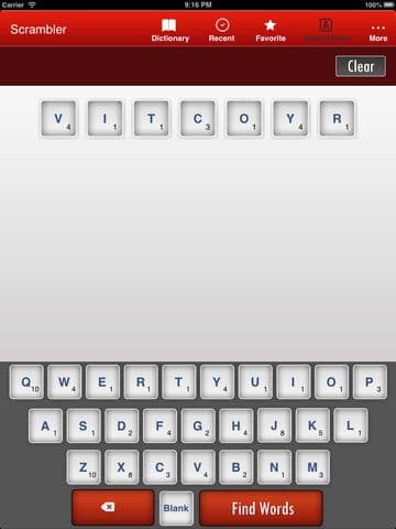 Scrambler - Ultimate Word Helper for SCRABBLE , Words with Friends and Wordfeud crossword games screenshot 5